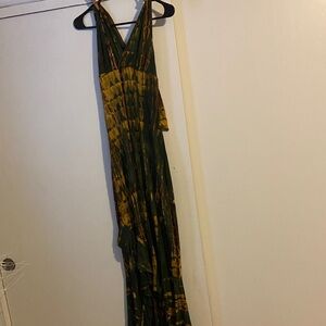 New!! Asymmetrical Green and Yellow Dress